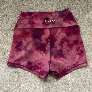 Purple high waisted tye dye Fleo shorts
